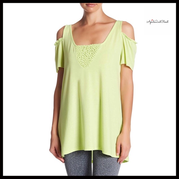NANETTE LEPORE COLD SHOULDERS KNIT TEE TUNIC TOP - Picture 6 of 7